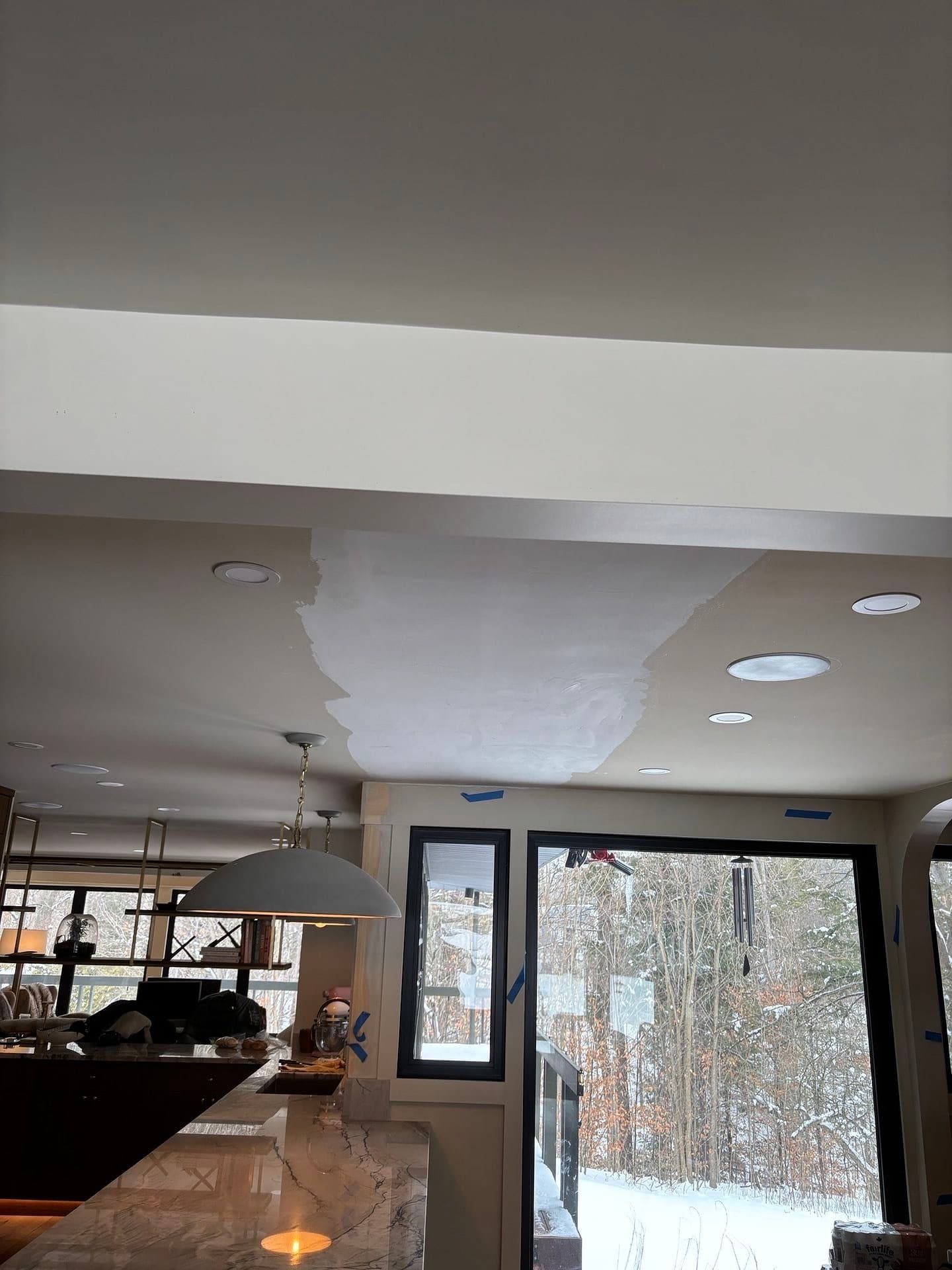 High Ceiling Patch - Before